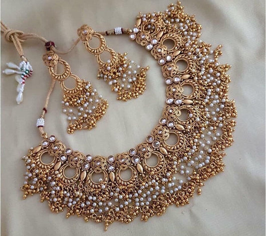 New Designer Gahena Necklace set with Earrings